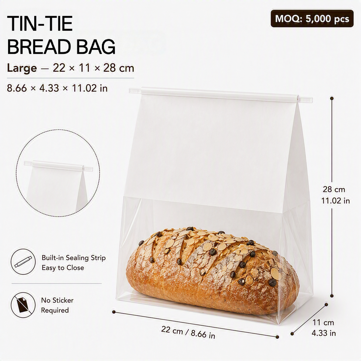 Custom Window Tin Tie Bread Bags