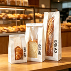 Window Bread Bags – White Kraft Paper with Transparent Window
