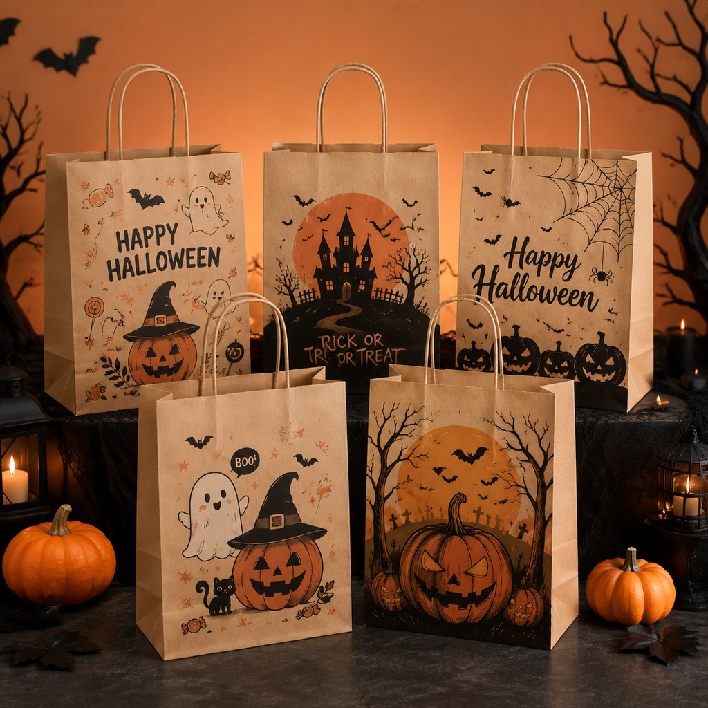 Halloween Custom Kraft Paper Bags