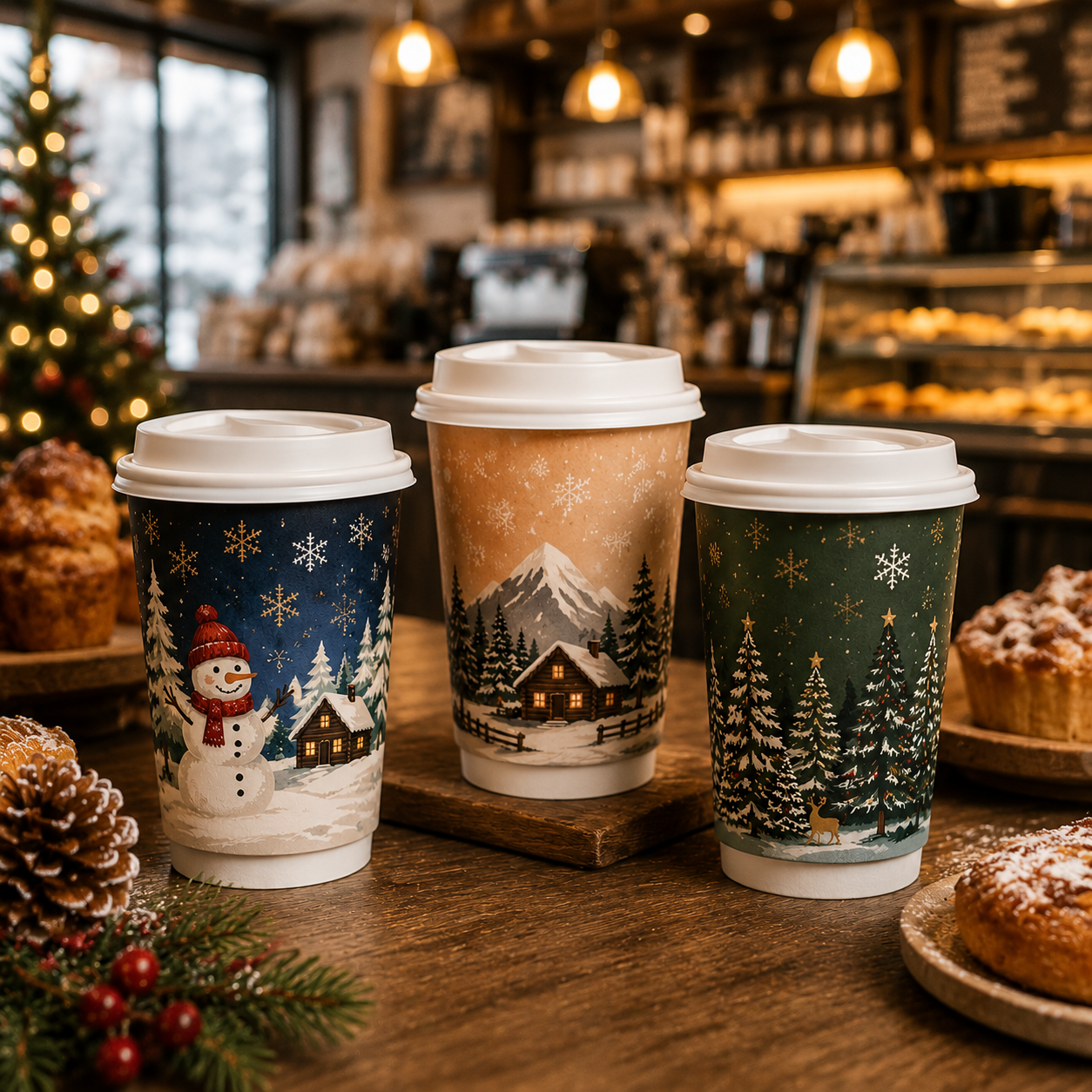 Winter Paper Cups