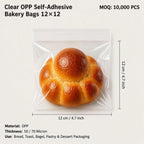 Clear Self-Adhesive Bread Bags | OPP Bakery Packaging Bags