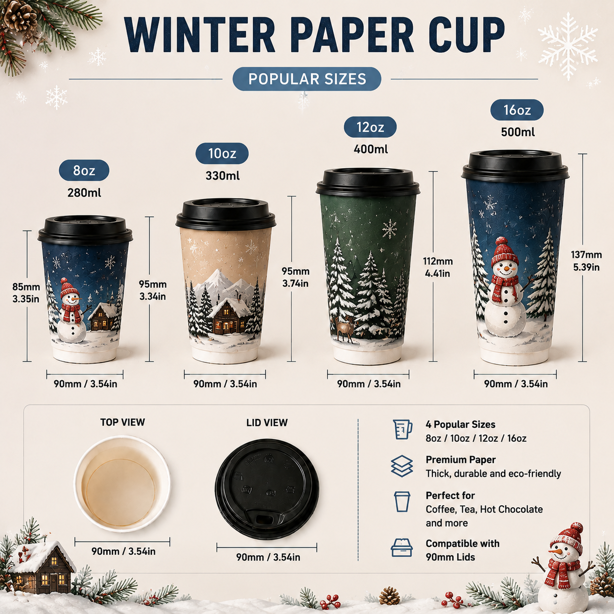 Winter Paper Cups