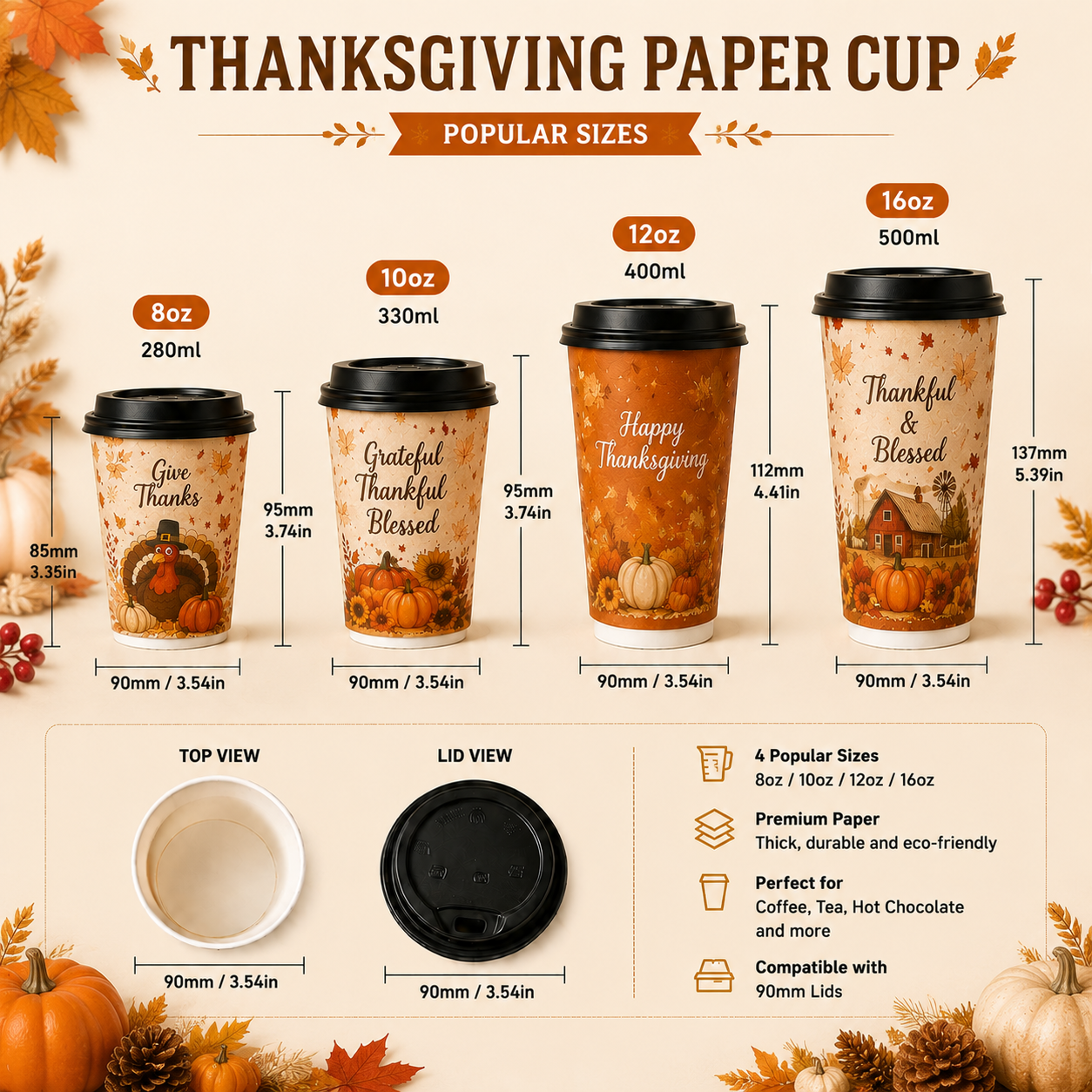 Thanksgiving Paper Cups