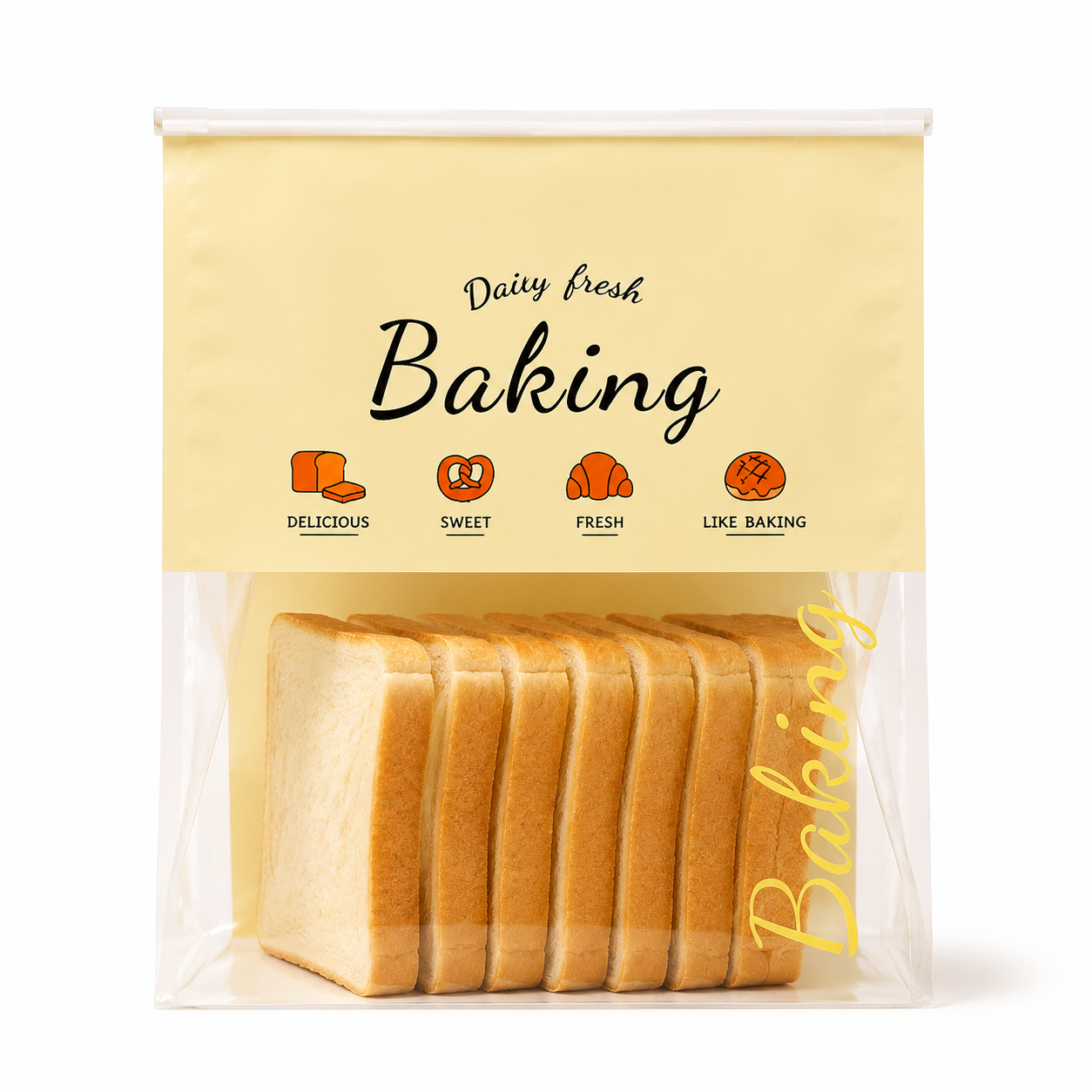 Wire Tie Window Bread Bags with Clear Front Display for Bakery Packaging