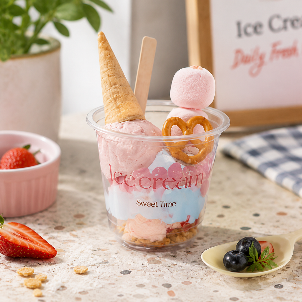 PET Transparent Ice Cream Cups
