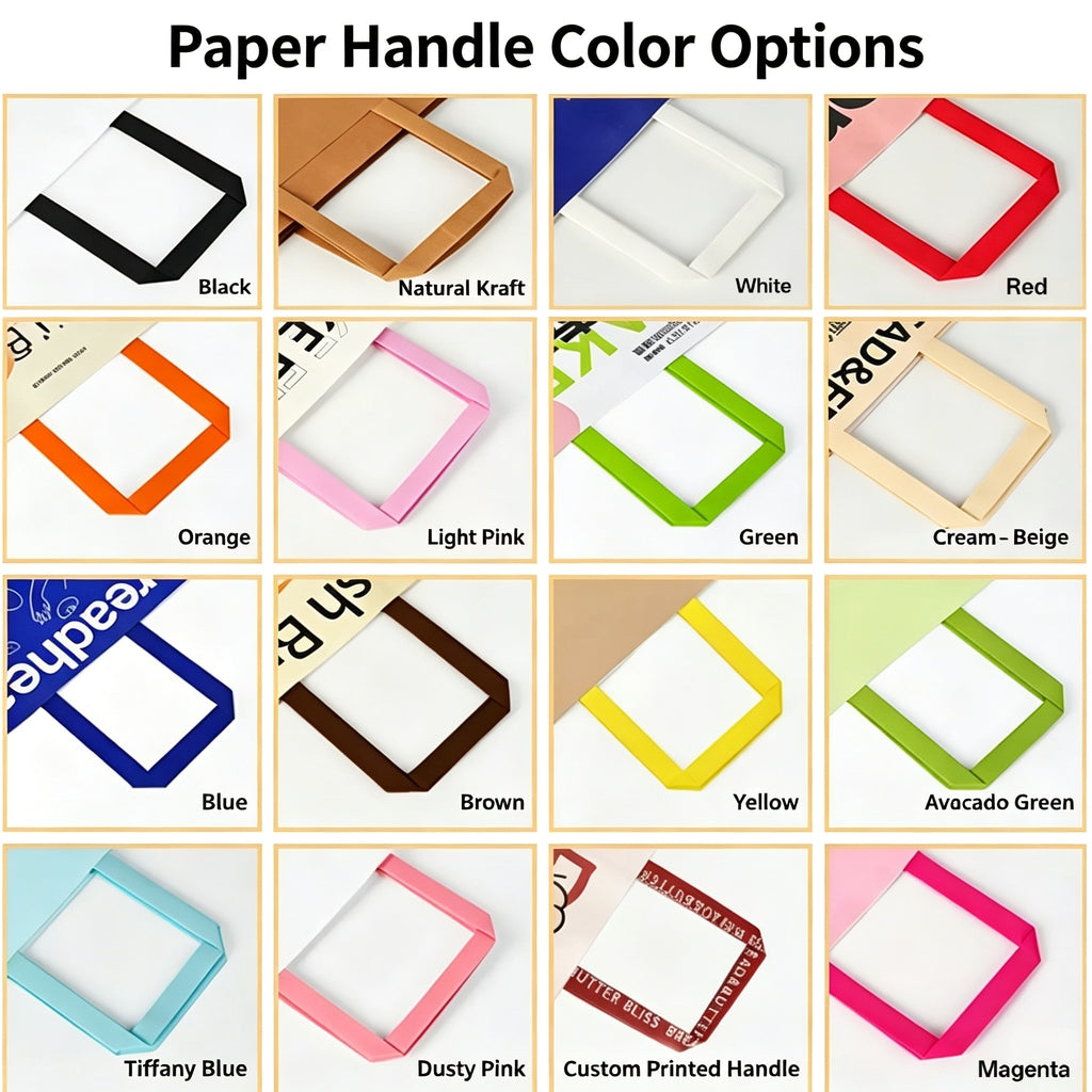 Custom White Kraft Paper Bags with Handles