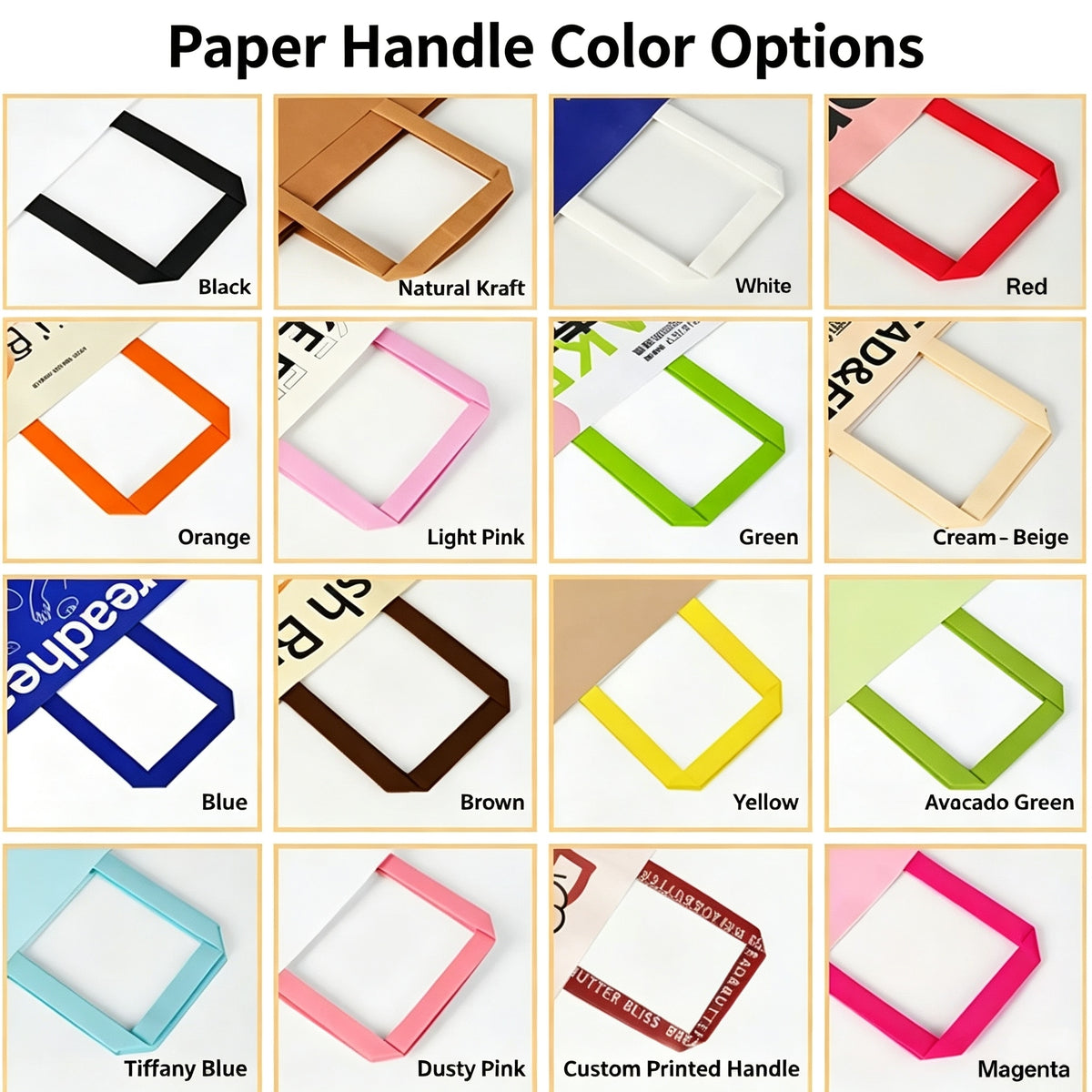 Custom White Kraft Paper Bags with Handles