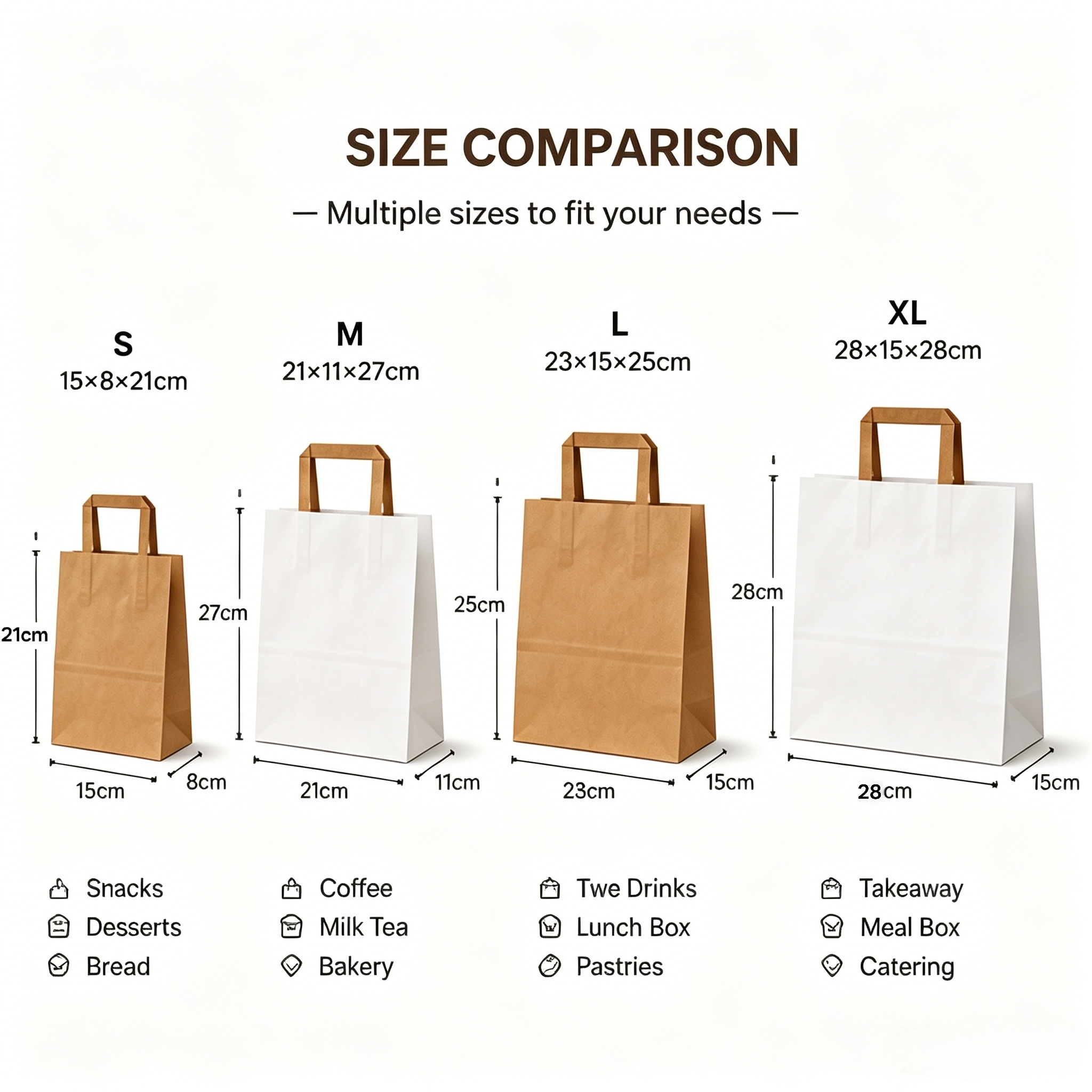 Square Handle Kraft Paper Bag