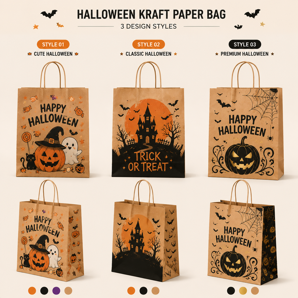 Halloween Custom Kraft Paper Bags