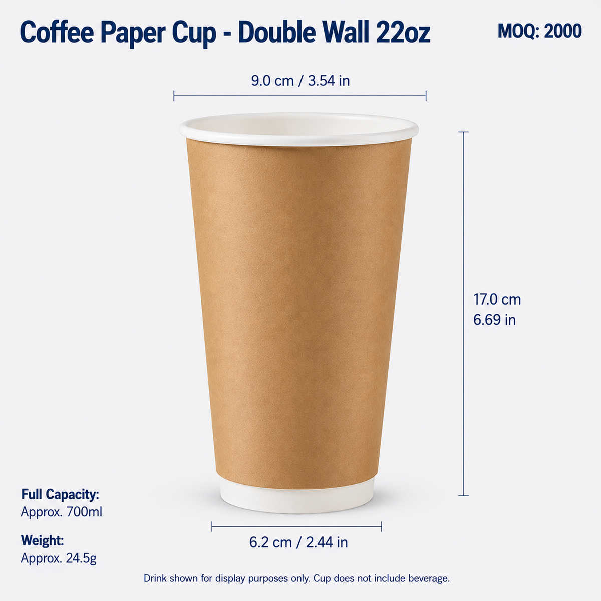 Custom Double‑Wall Paper Coffee Cups, Lids & Straws