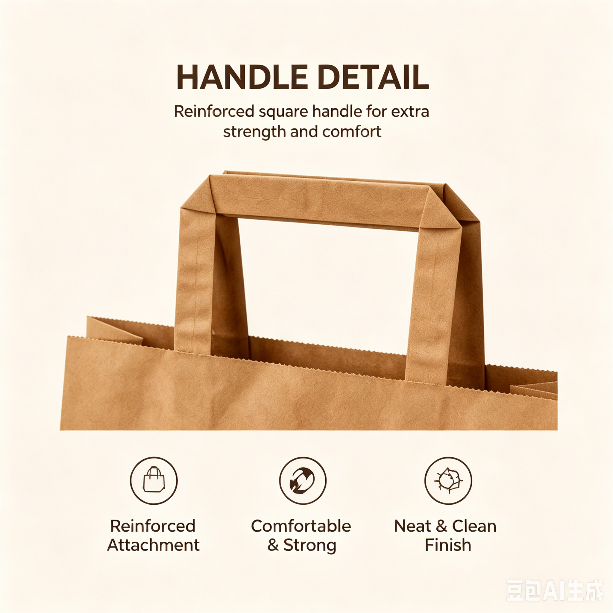 Square Handle Kraft Paper Bag