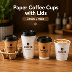 Paper Coffee Cups with Lids( 330ml- 10oz )