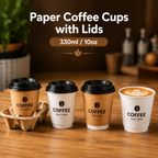 Paper Coffee Cups with Lids( 330ml- 10oz )