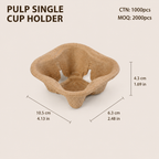 Eco-Friendly Biodegradable Pulp Cup Holder for Coffee & Beverage Takeaway