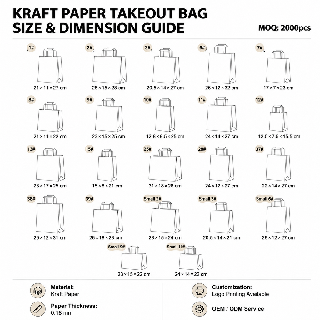 Custom White Kraft Paper Bags with Handles