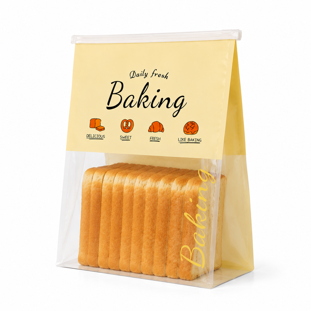 Wire Tie Window Bread Bags with Clear Front Display for Bakery Packaging