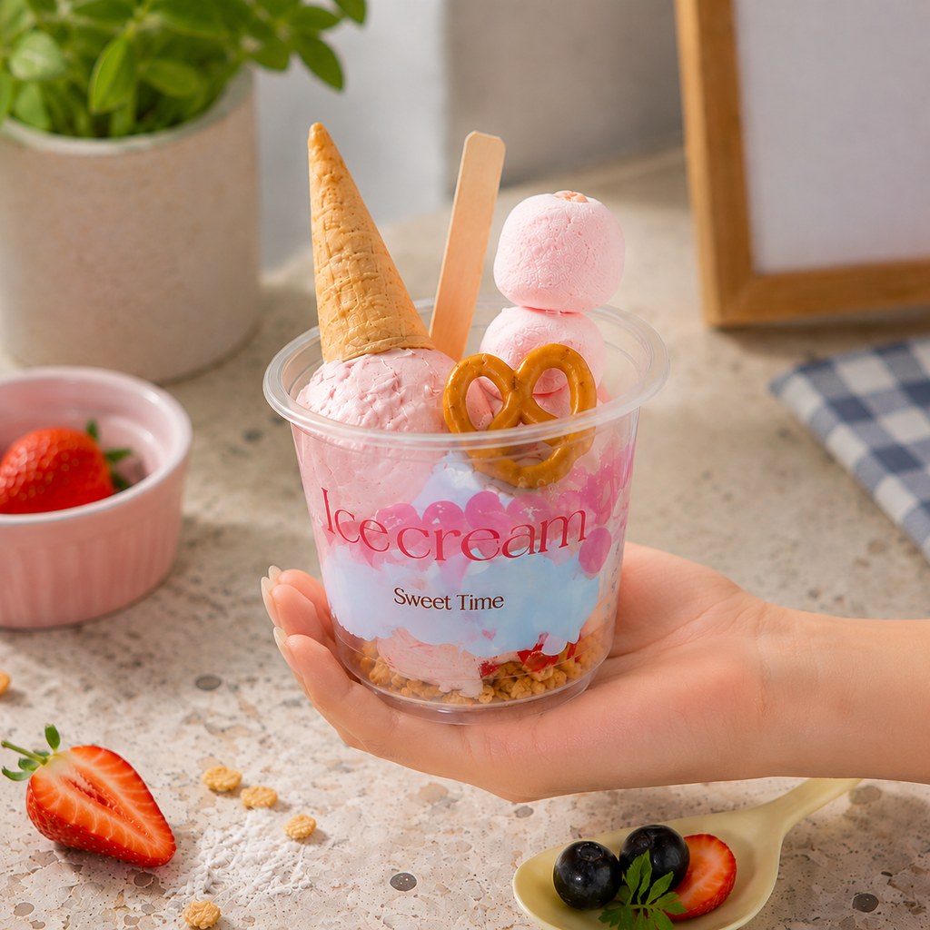 PET Transparent Ice Cream Cups