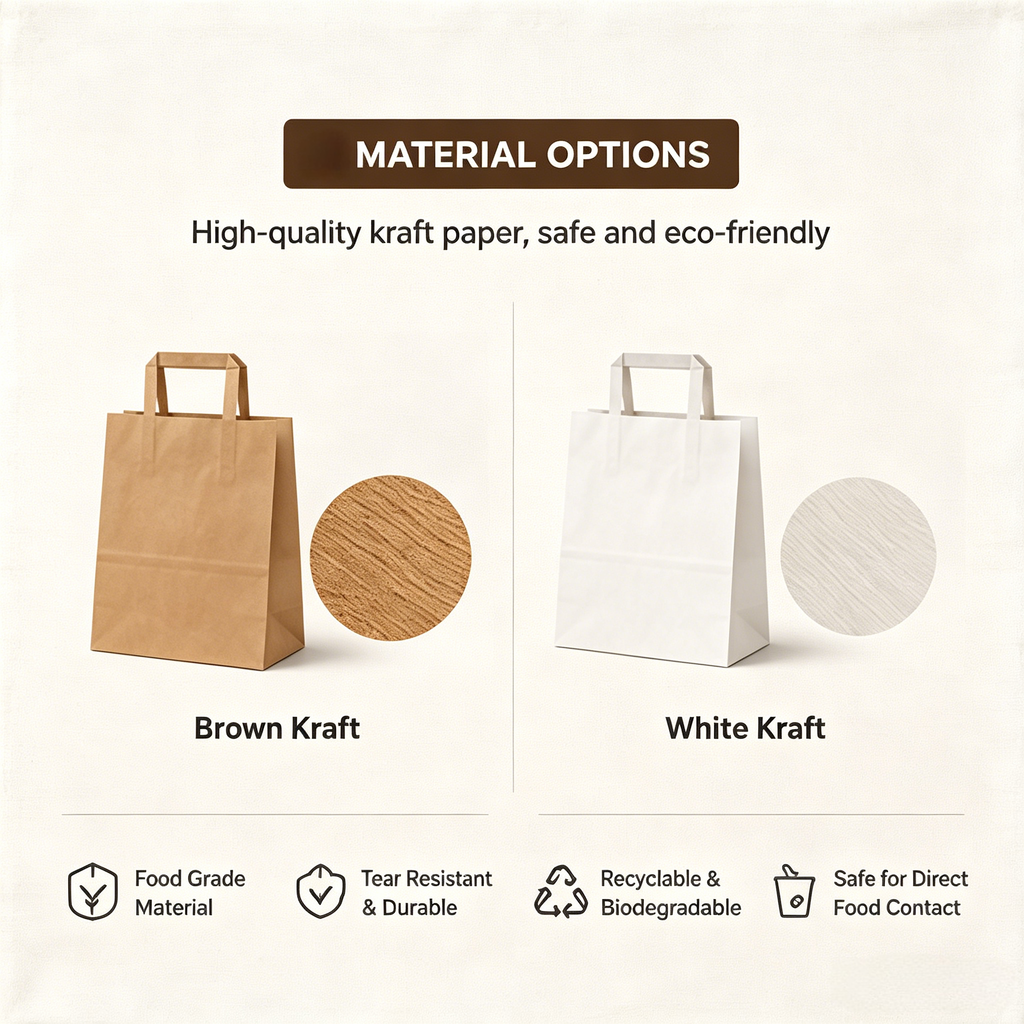 Square Handle Kraft Paper Bag