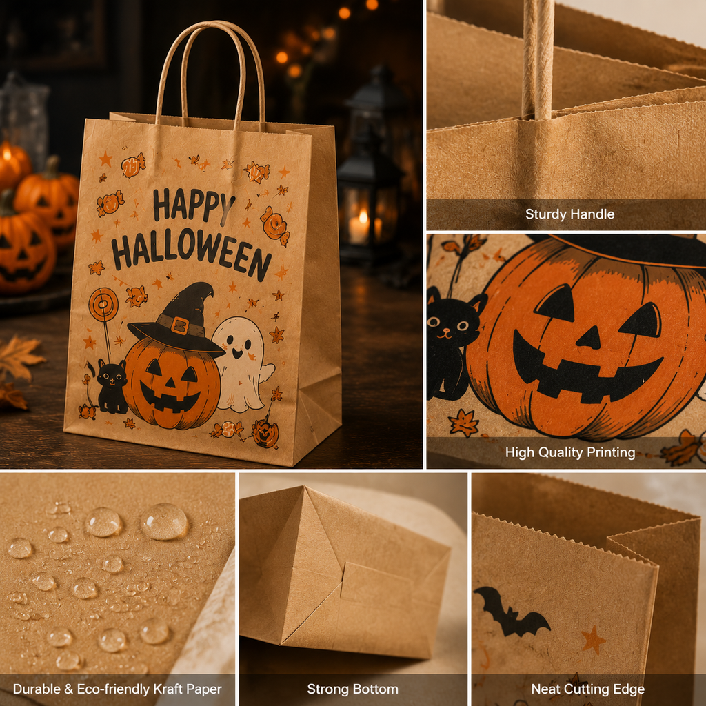 Halloween Custom Kraft Paper Bags