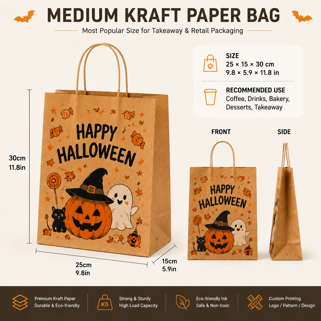 Halloween Custom Kraft Paper Bags