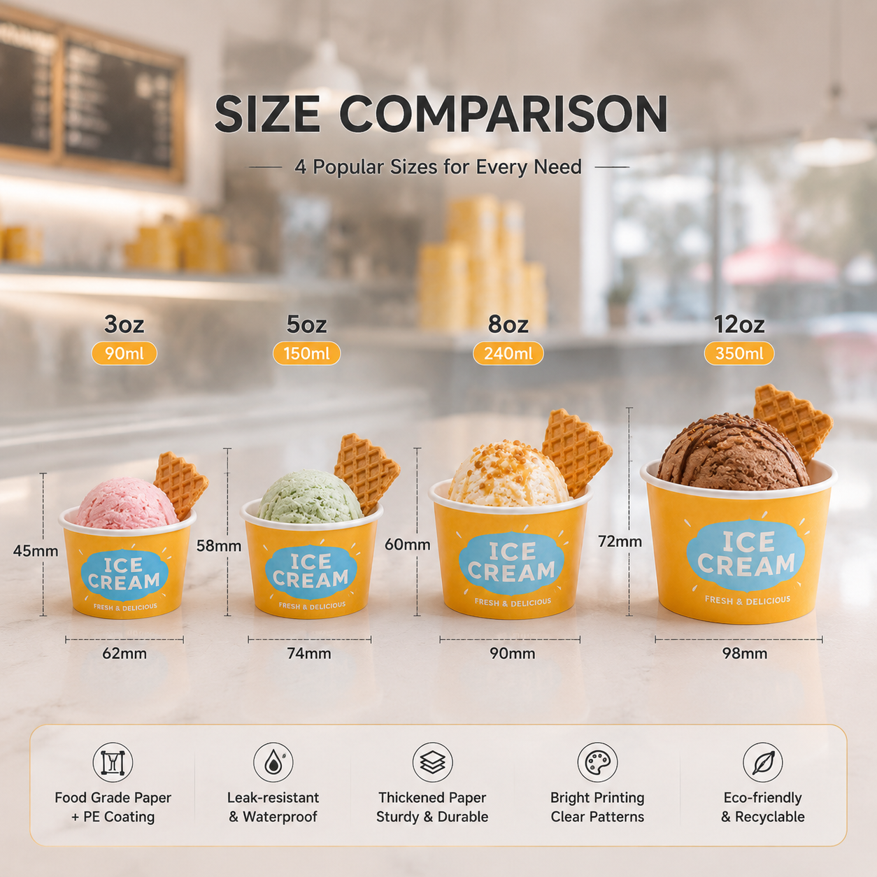 PE Coated Ice Cream Cups