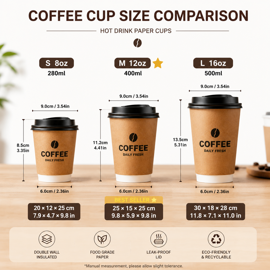 Double Wall Paper Coffee Cup with Lid