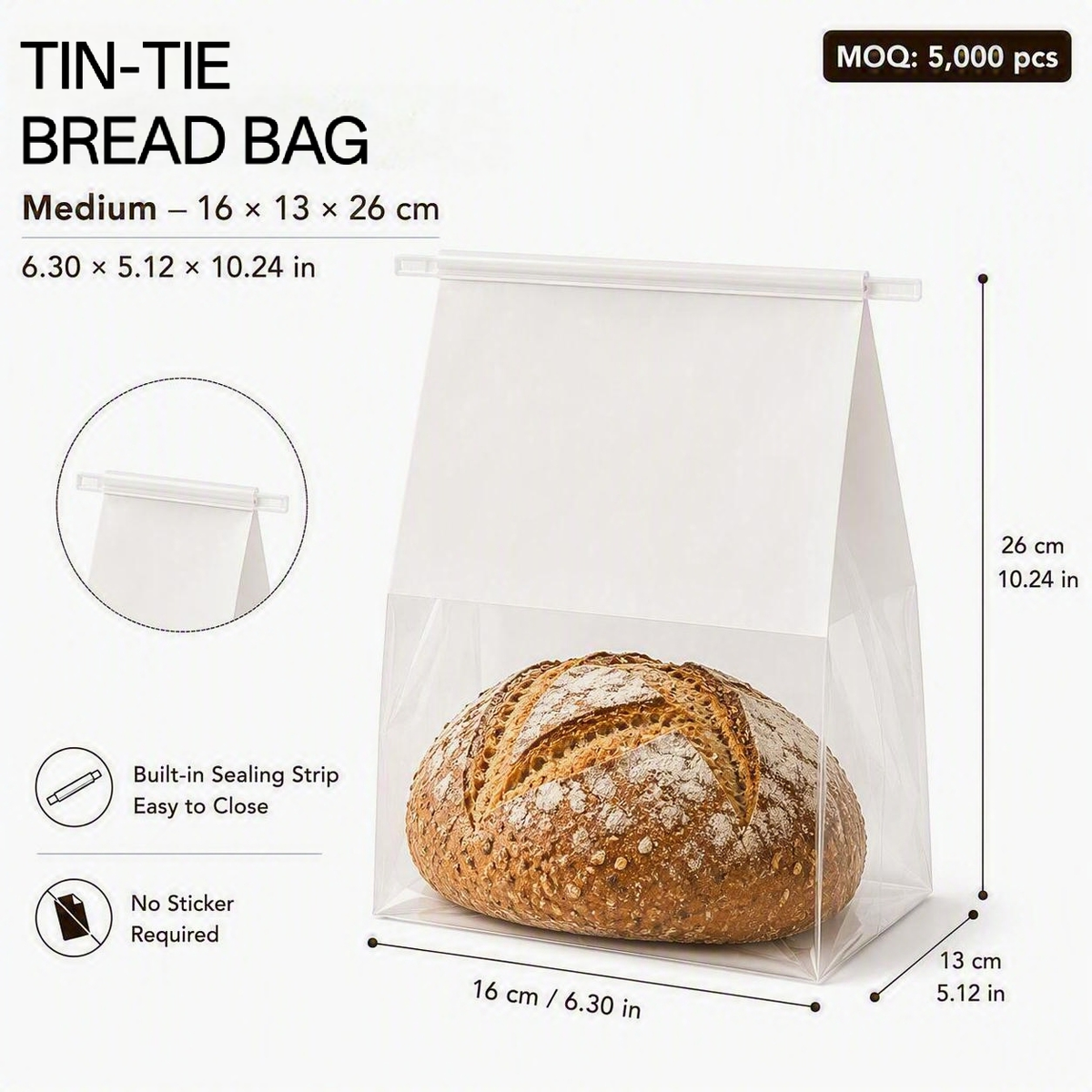 Custom Window Tin Tie Bread Bags