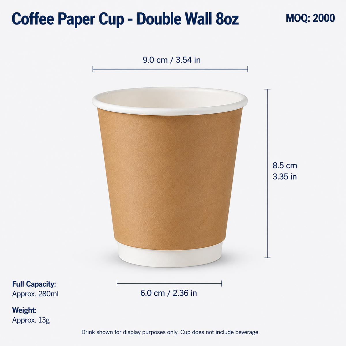 Custom Double‑Wall Paper Coffee Cups, Lids & Straws