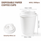 Paper Coffee Cups with Lids( 330ml- 10oz )