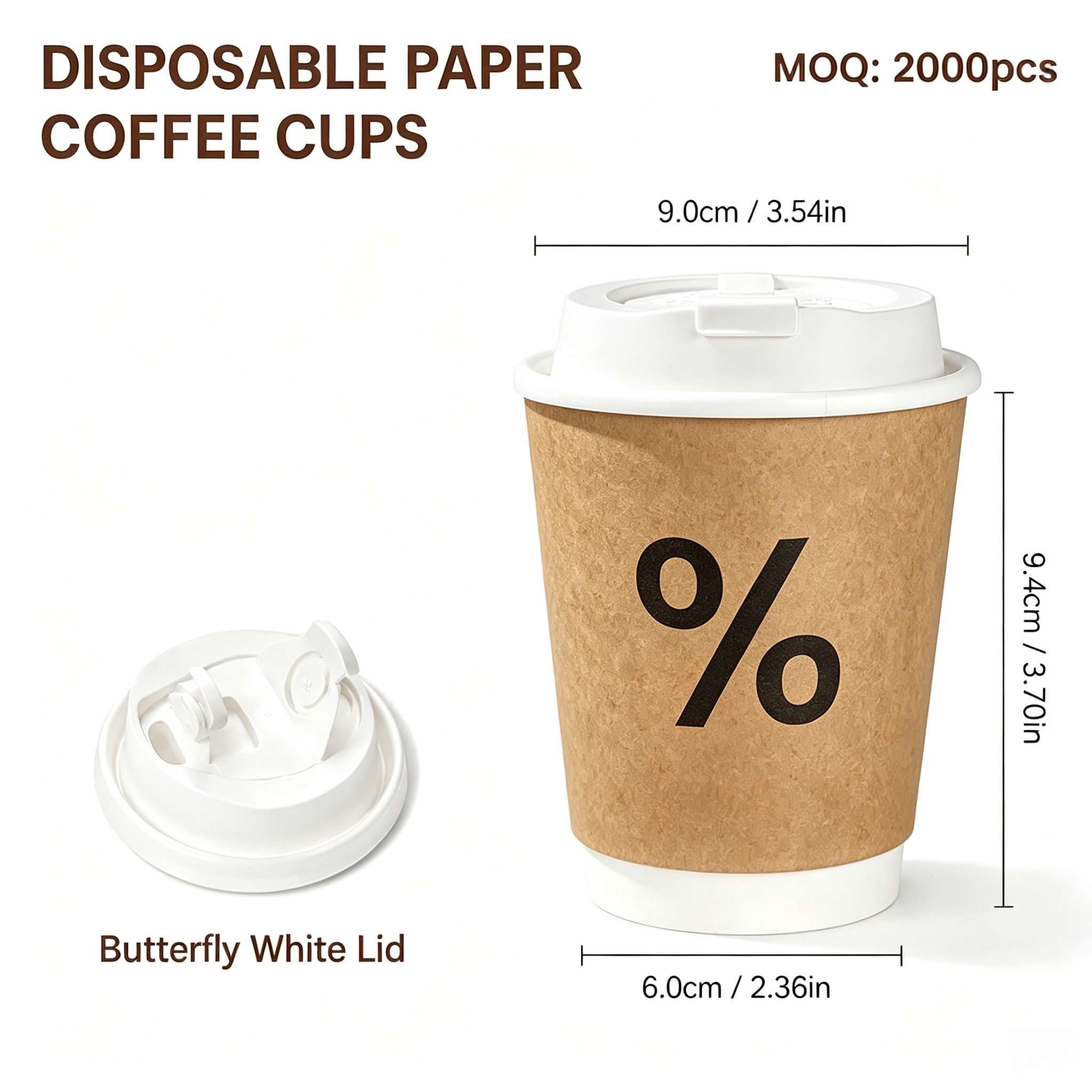 10oz (330ml) Paper Coffee Cups with Lids – Disposable Hot Drink Cups for Cafes & Takeaway