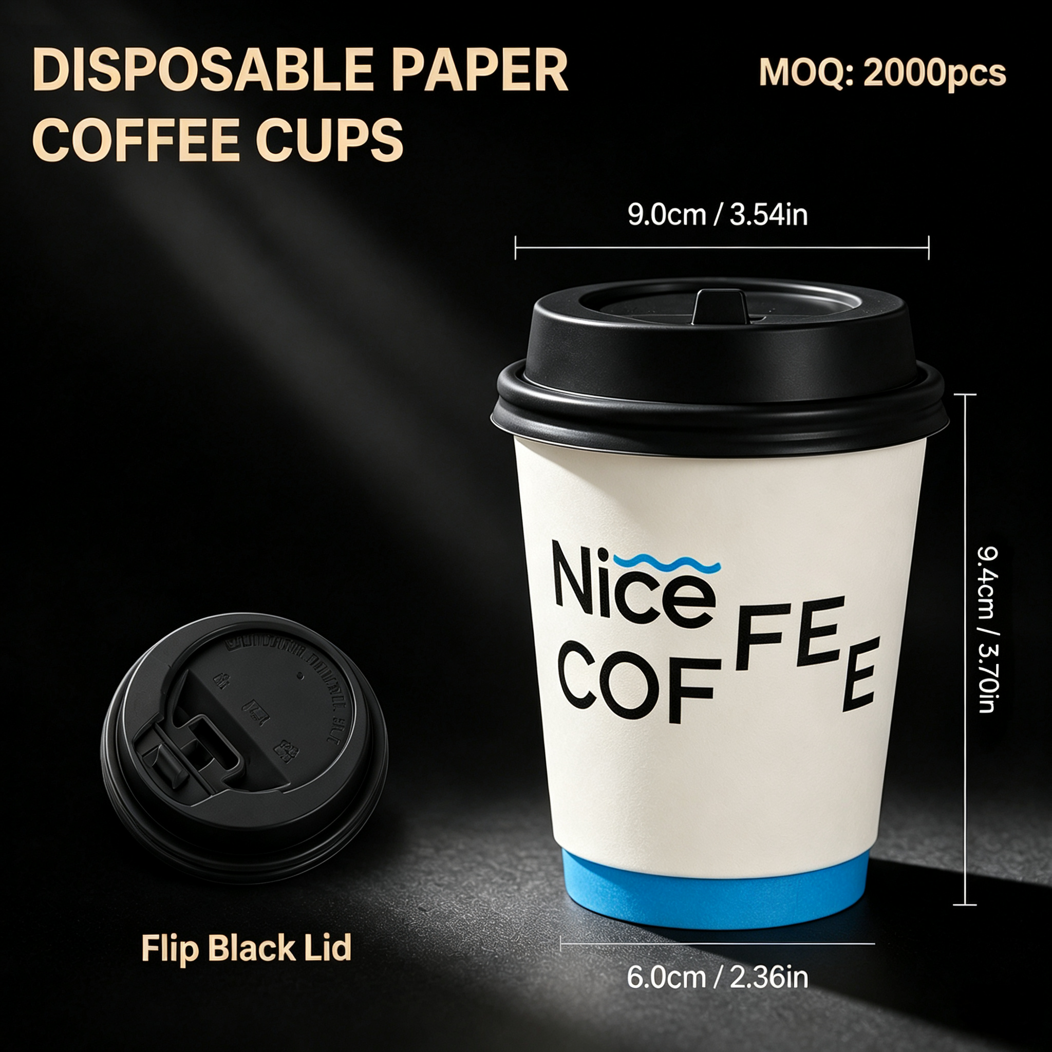 10oz (330ml) Paper Coffee Cups with Lids – Disposable Hot Drink Cups for Cafes & Takeaway