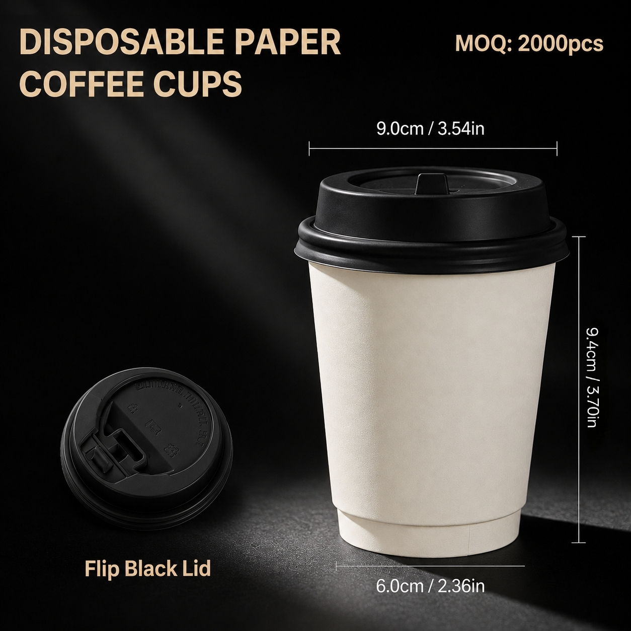 10oz (330ml) Paper Coffee Cups with Lids – Disposable Hot Drink Cups for Cafes & Takeaway