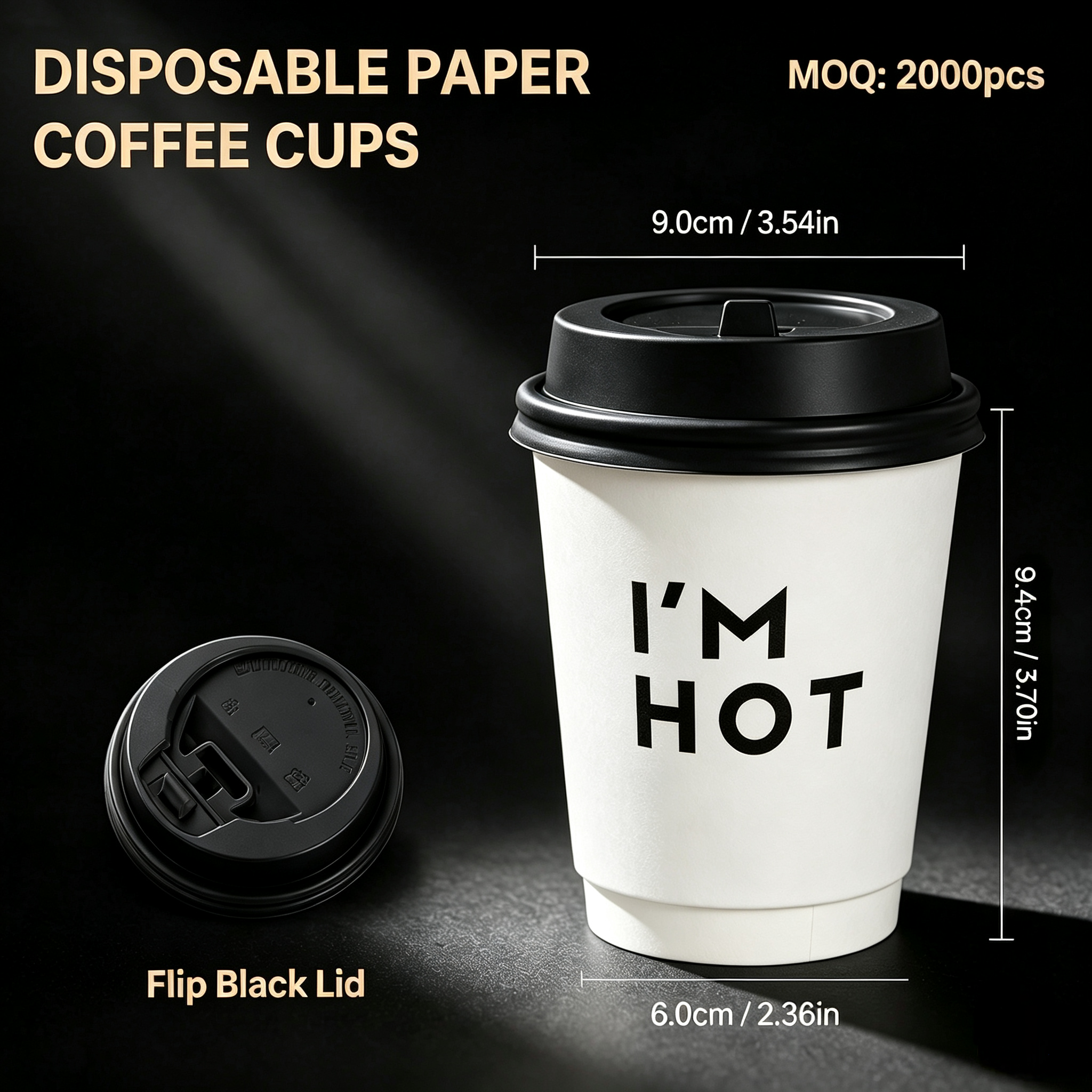 10oz (330ml) Paper Coffee Cups with Lids – Disposable Hot Drink Cups for Cafes & Takeaway