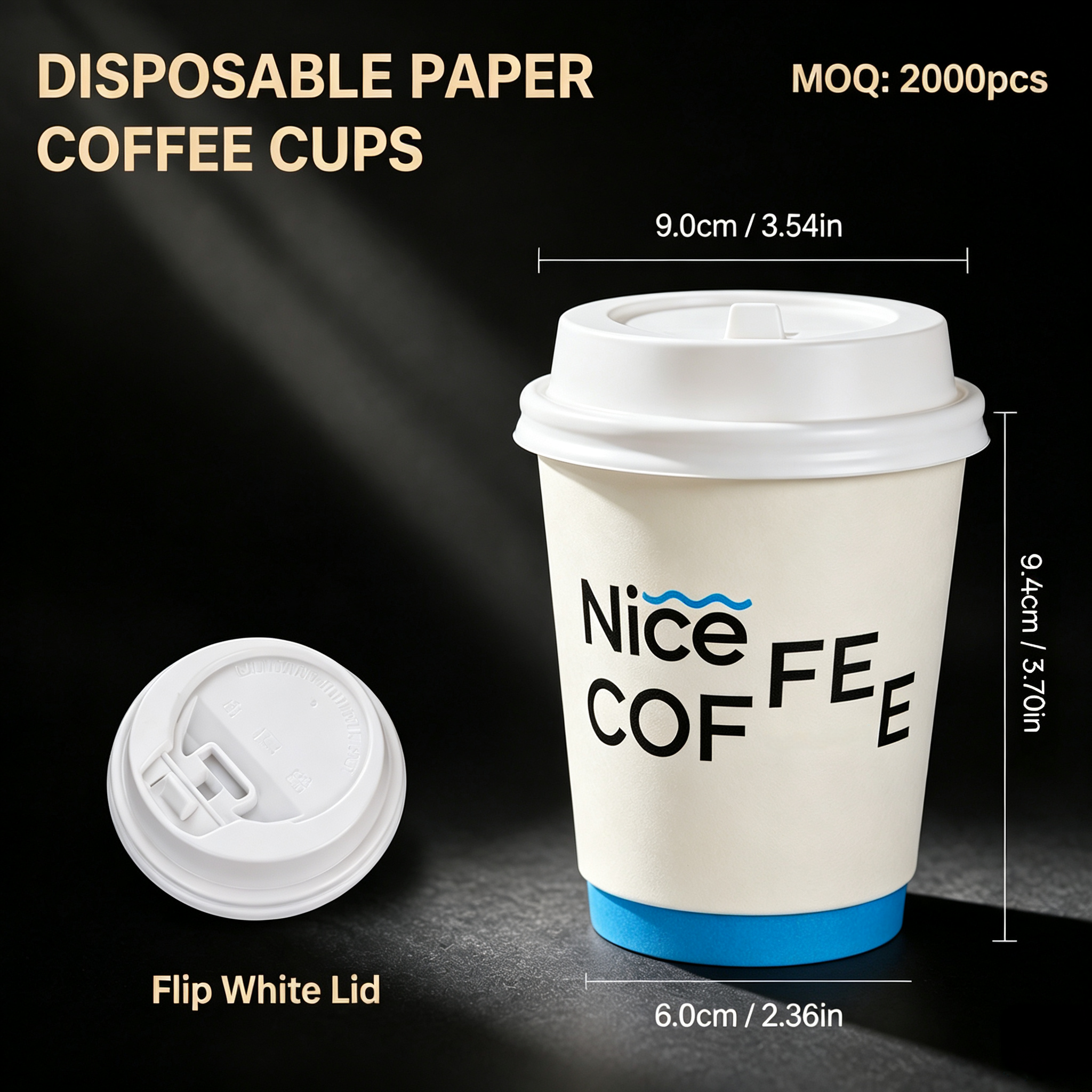 10oz (330ml) Paper Coffee Cups with Lids – Disposable Hot Drink Cups for Cafes & Takeaway