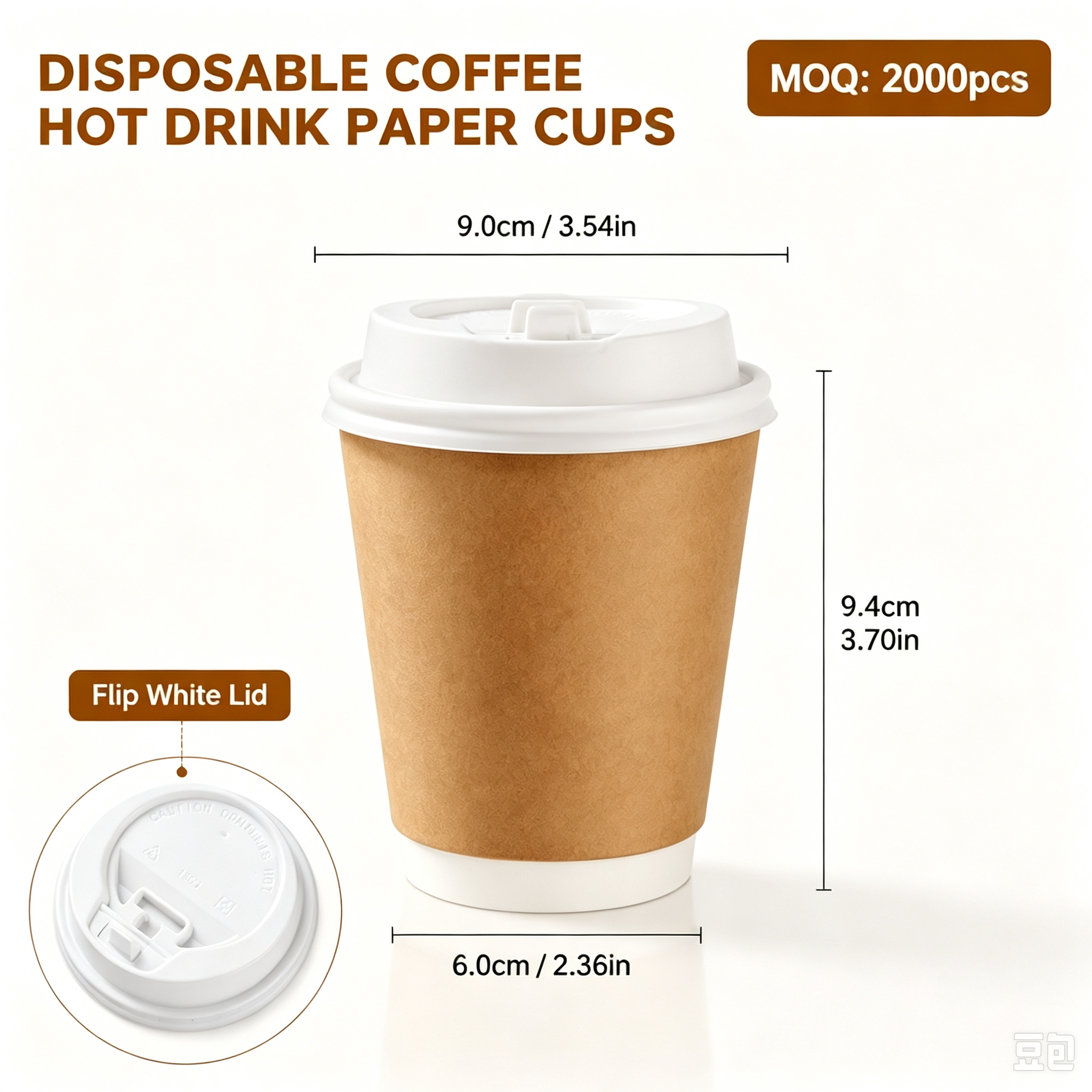 10oz (330ml) Paper Coffee Cups with Lids – Disposable Hot Drink Cups for Cafes & Takeaway