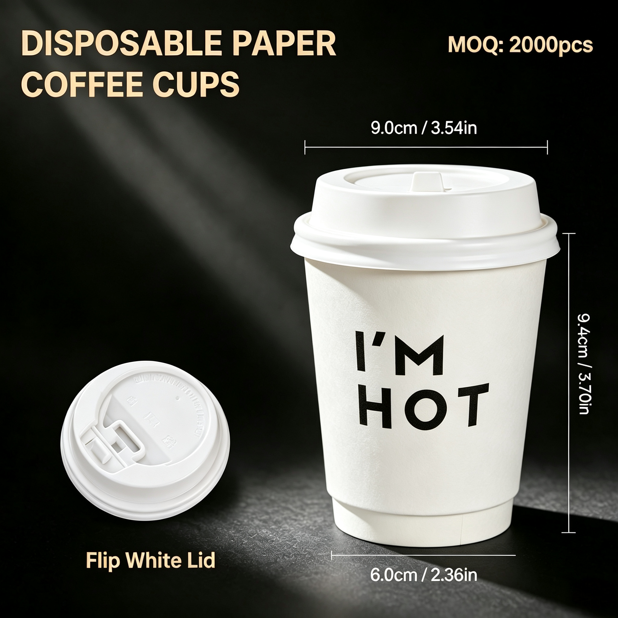 10oz (330ml) Paper Coffee Cups with Lids – Disposable Hot Drink Cups for Cafes & Takeaway