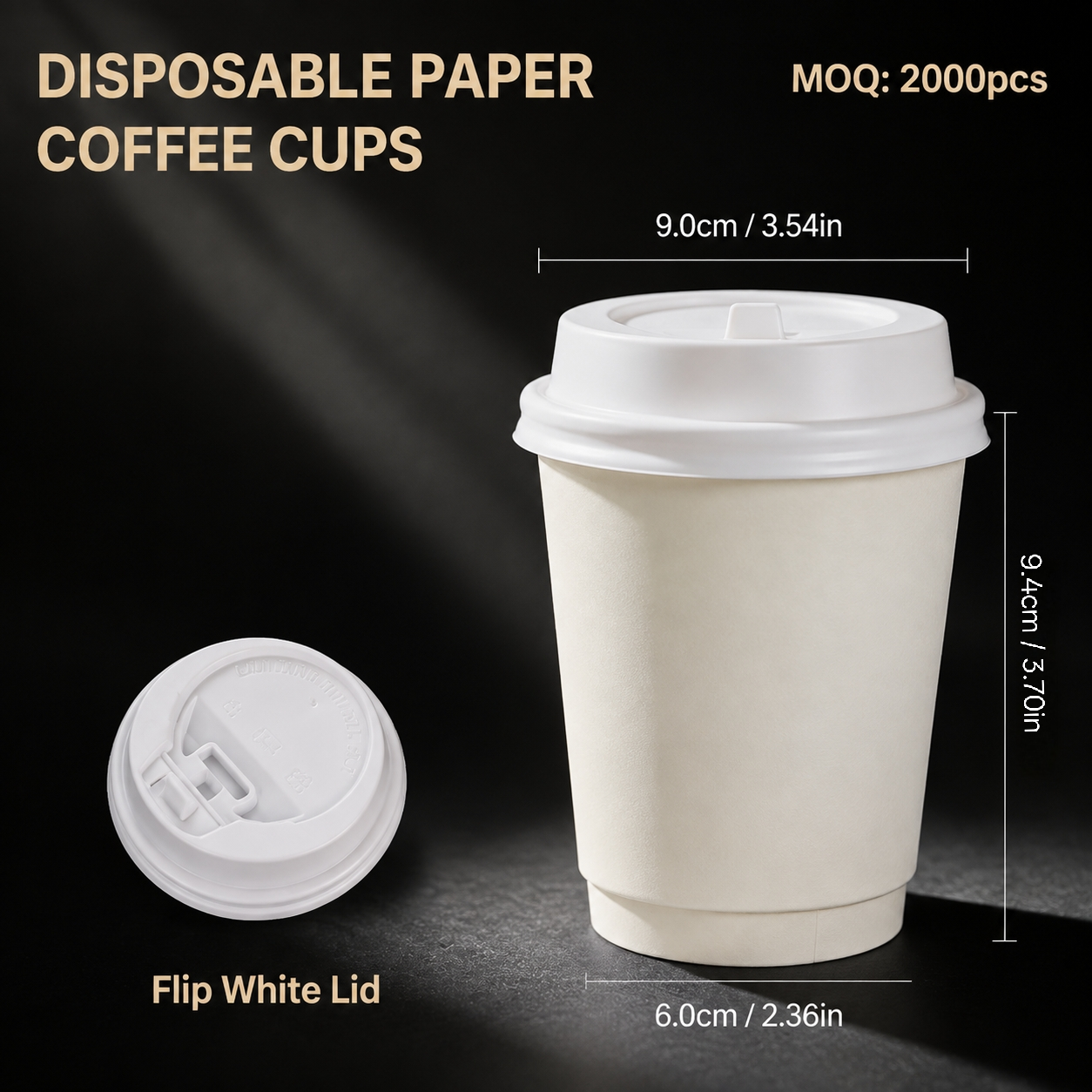 10oz (330ml) Paper Coffee Cups with Lids – Disposable Hot Drink Cups for Cafes & Takeaway