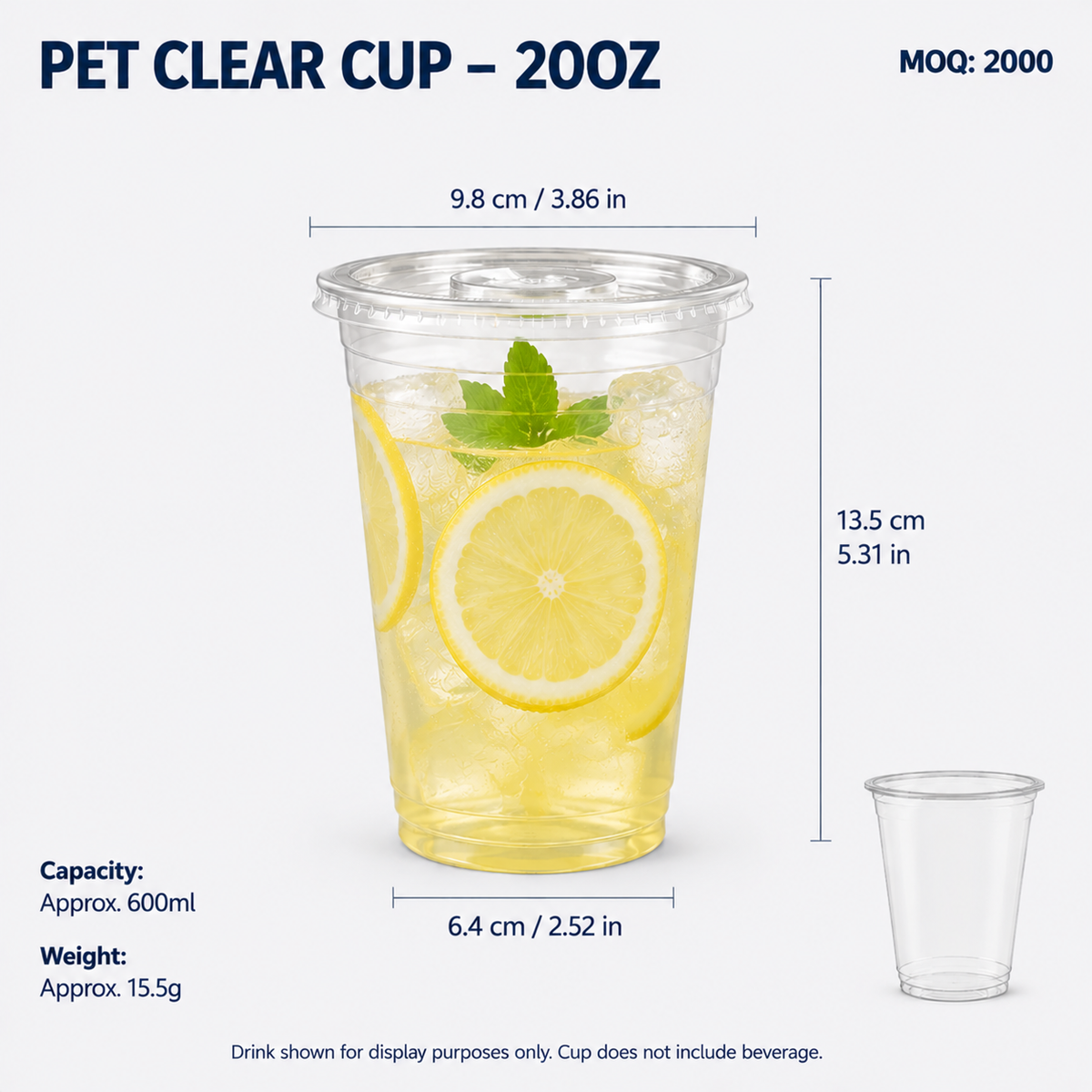 Custom PET Cups, Lids, Straws & Leak‑Proof Paper Liners