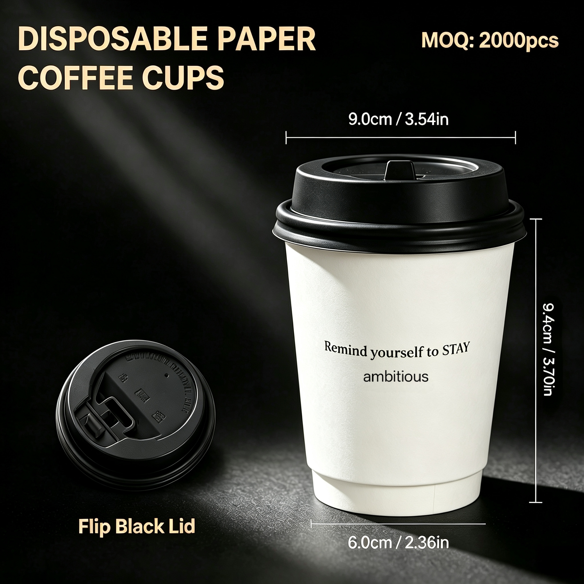 10oz (330ml) Paper Coffee Cups with Lids – Disposable Hot Drink Cups for Cafes & Takeaway