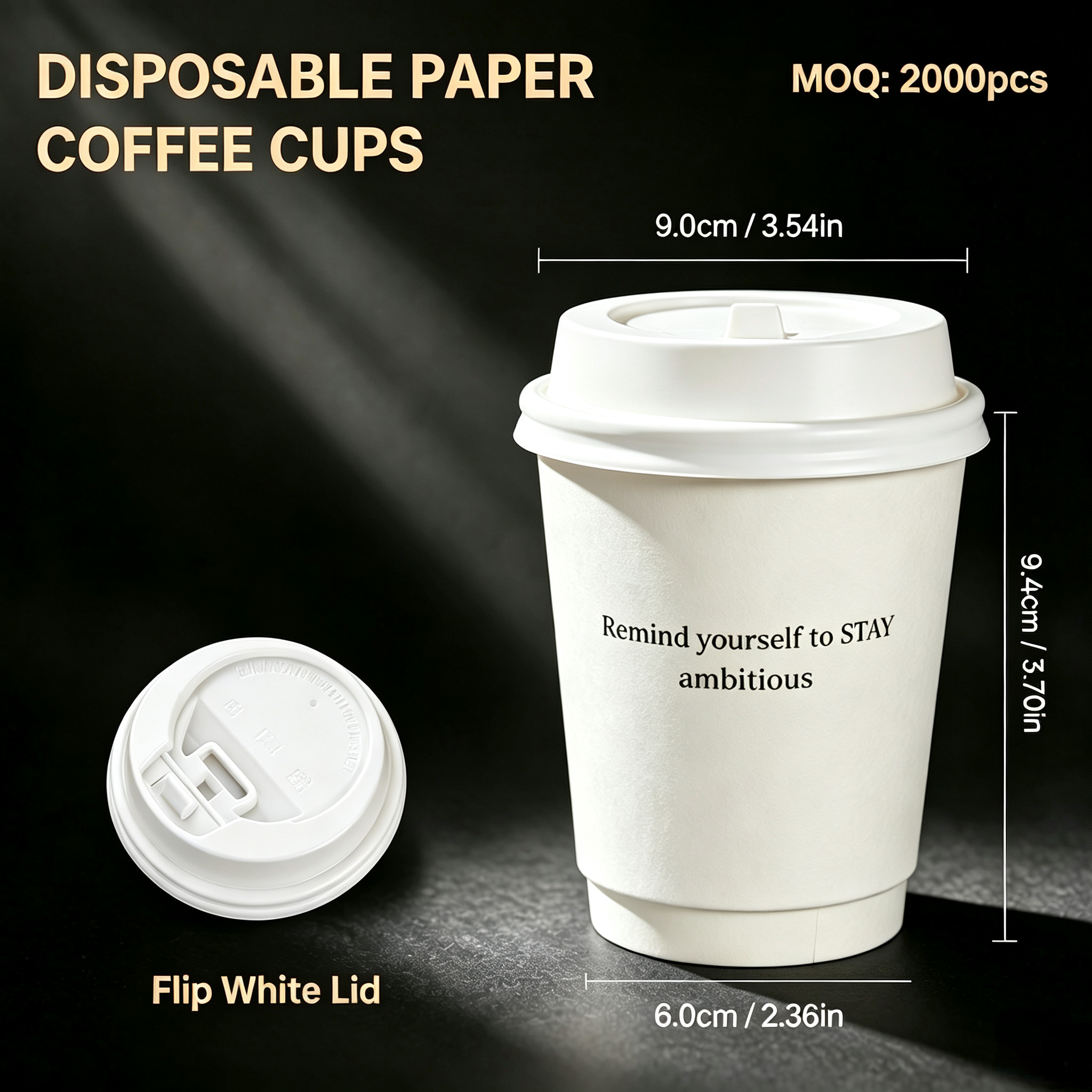 10oz (330ml) Paper Coffee Cups with Lids – Disposable Hot Drink Cups for Cafes & Takeaway