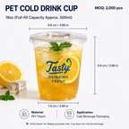 PET Cold Drink Cup 18oz / 500ml