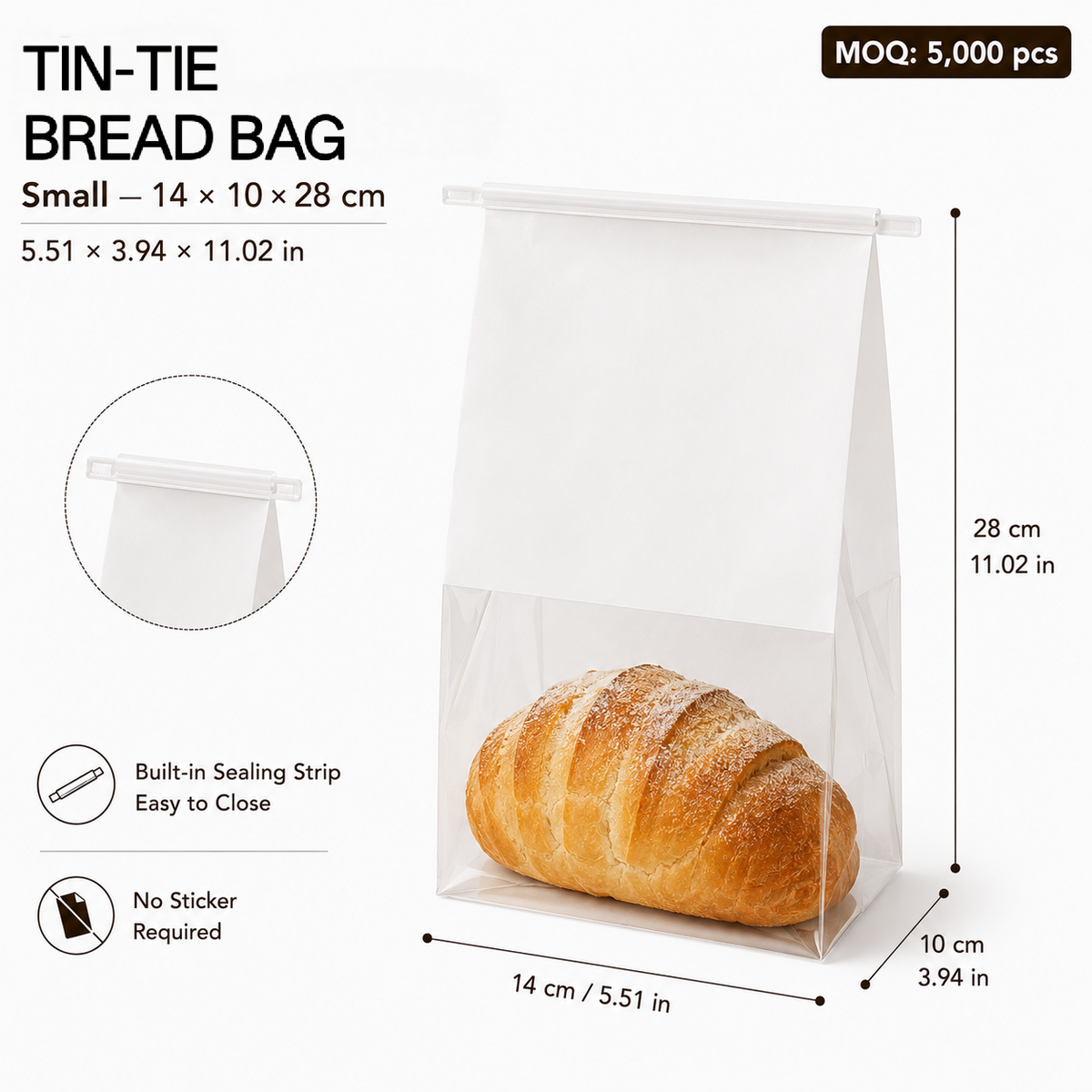 Custom Window Tin Tie Bread Bags