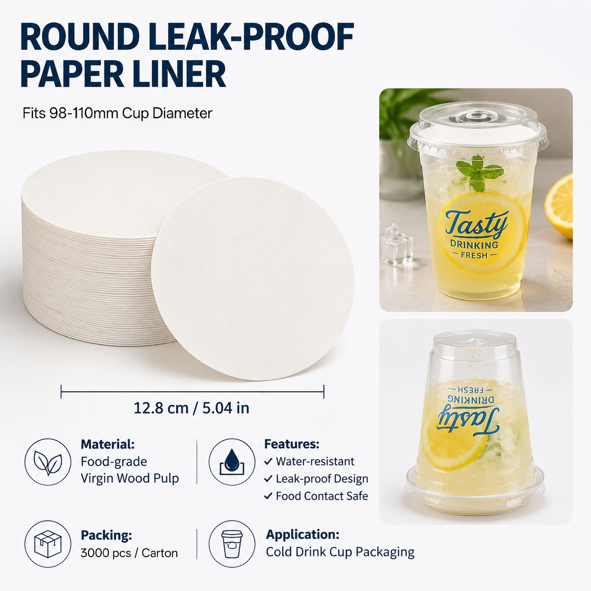 Custom PET Cups, Lids, Straws & Leak‑Proof Paper Liners
